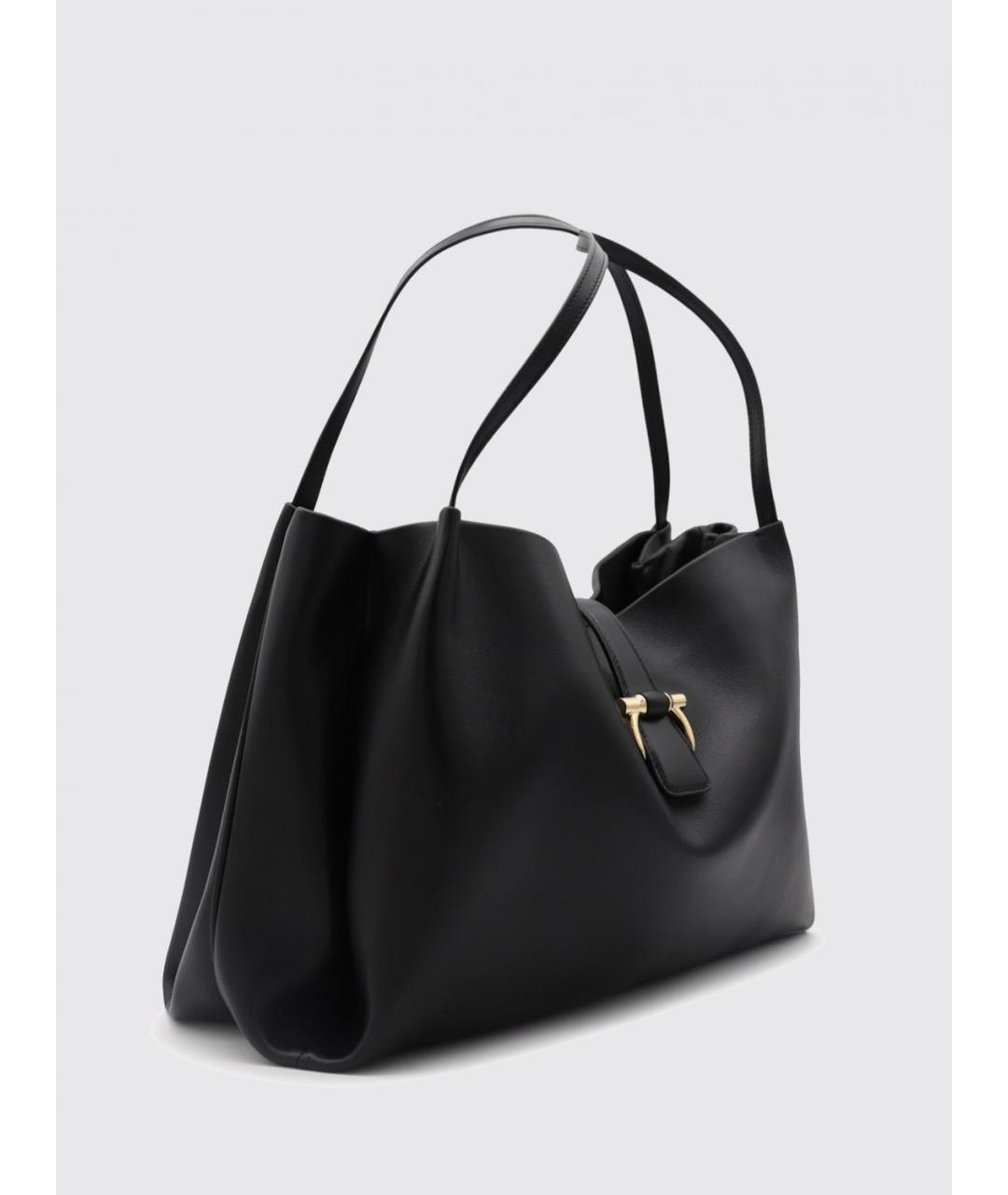FERRAGAMO Черная кожаная сумка тоут, фото 2