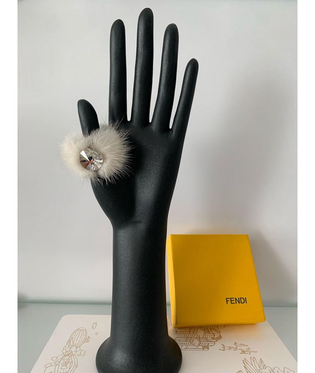 FENDI Серебряное металлическое кольцо, фото 6
