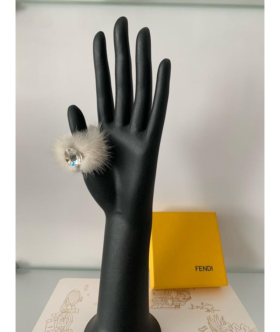 FENDI Серебряное металлическое кольцо, фото 5