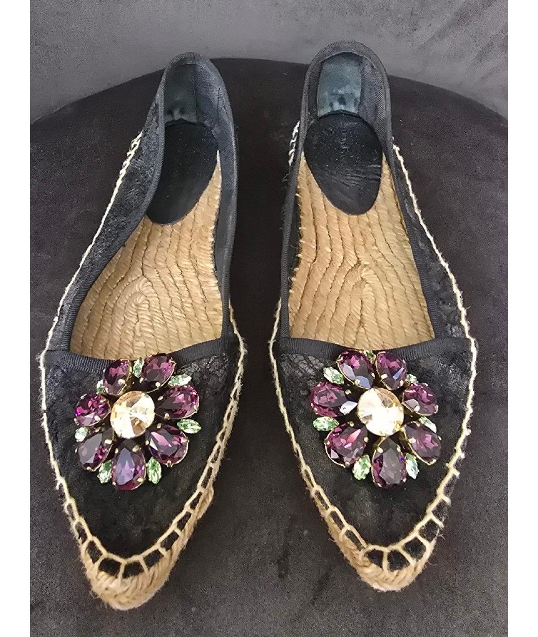 DOLCE&GABBANA Черные текстильные эспадрильи, фото 2