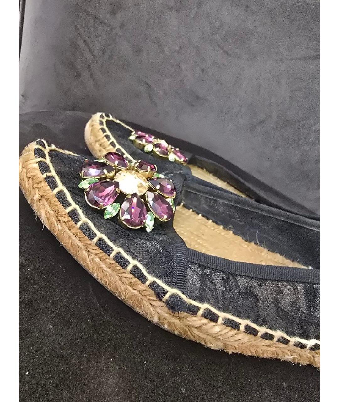 DOLCE&GABBANA Черные текстильные эспадрильи, фото 6