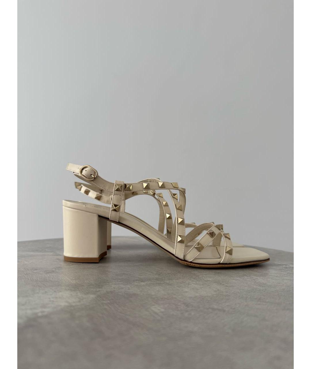 VALENTINO Белые кожаные босоножки, фото 8