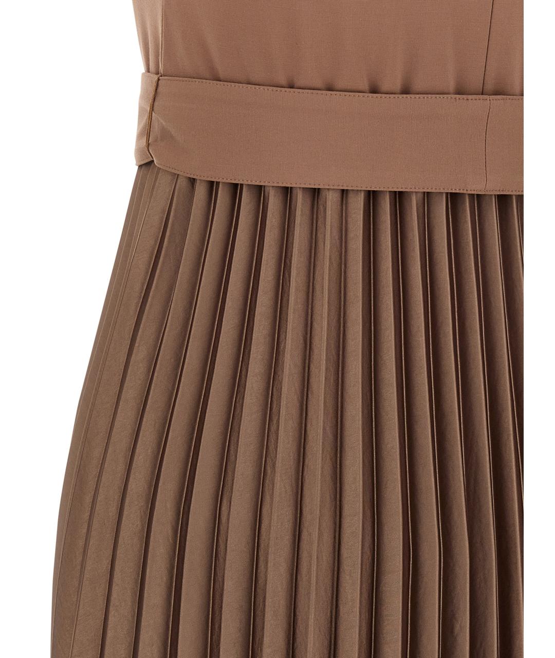 WEEKEND MAX MARA Коричневое полиамидовое повседневное платье, фото 4