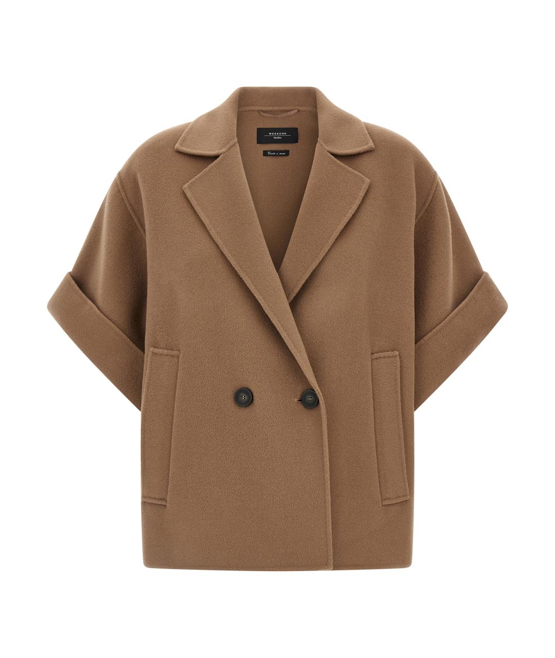 WEEKEND MAX MARA Коричневое шерстяное пальто, фото 1