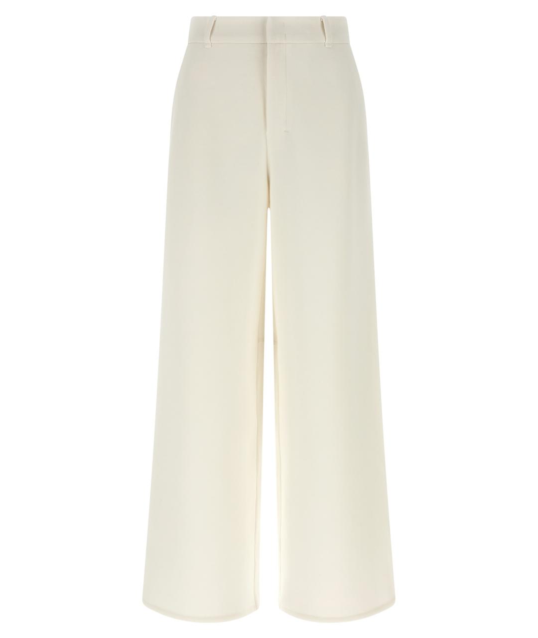 'S MAX MARA Белые хлопковые прямые брюки, фото 1