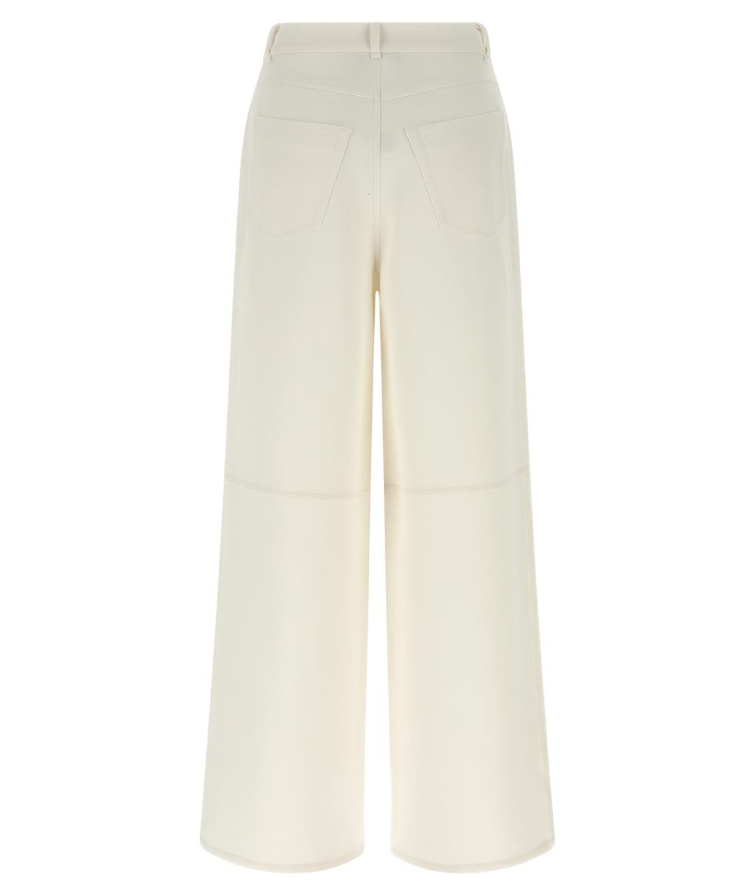 'S MAX MARA Белые хлопковые прямые брюки, фото 2