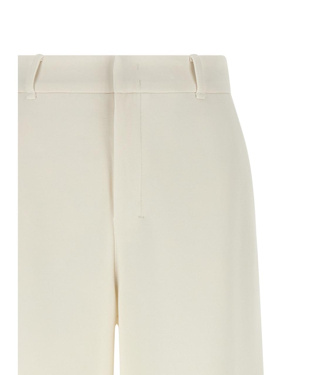 'S MAX MARA Белые хлопковые прямые брюки, фото 3