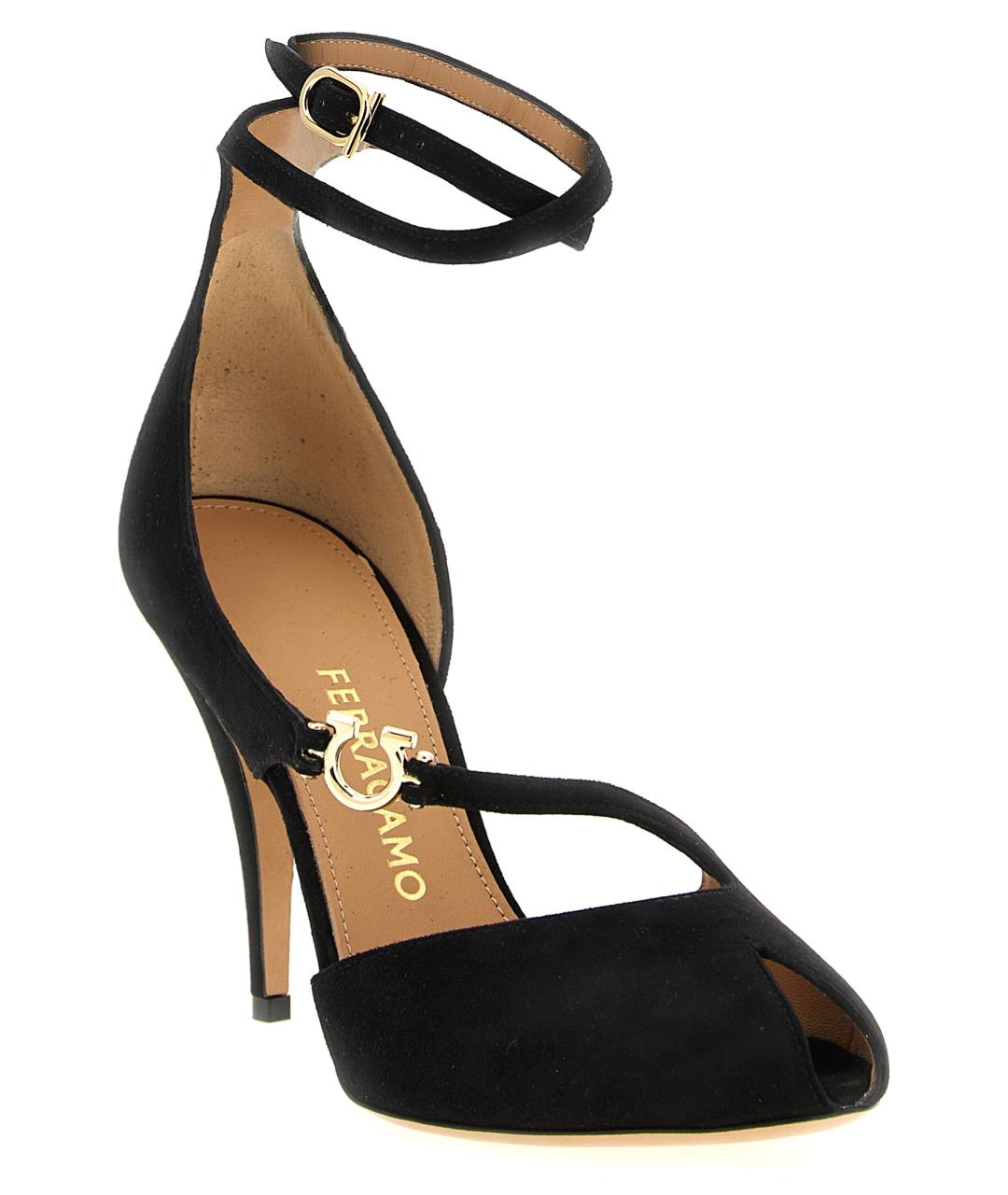 FERRAGAMO Черные замшевые туфли, фото 2