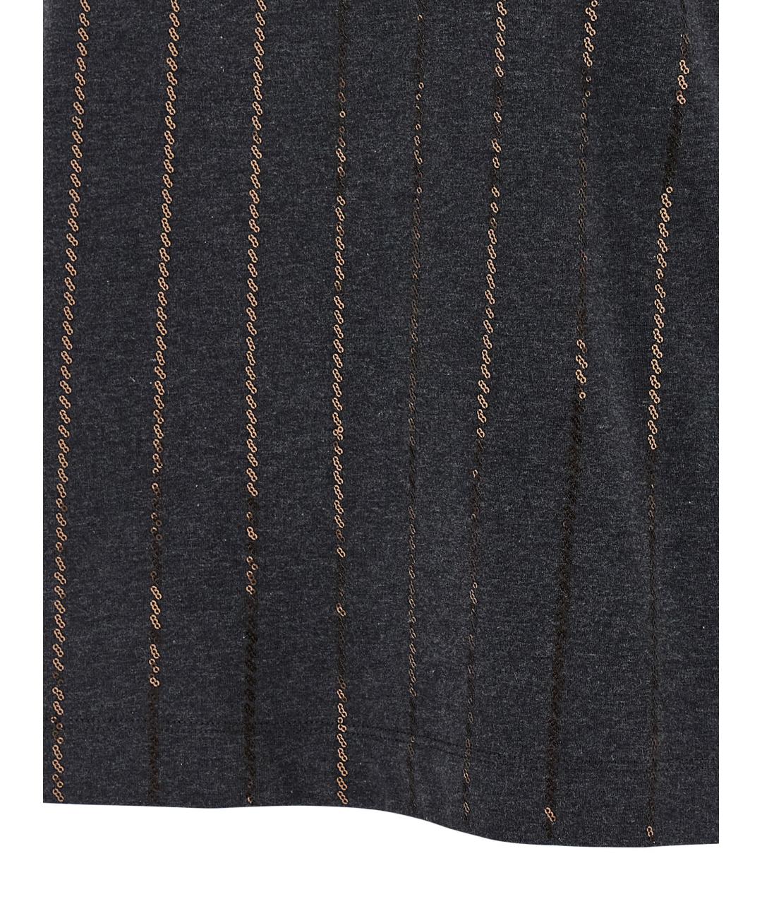 BRUNELLO CUCINELLI Антрацитовая хлопковая футболка, фото 4