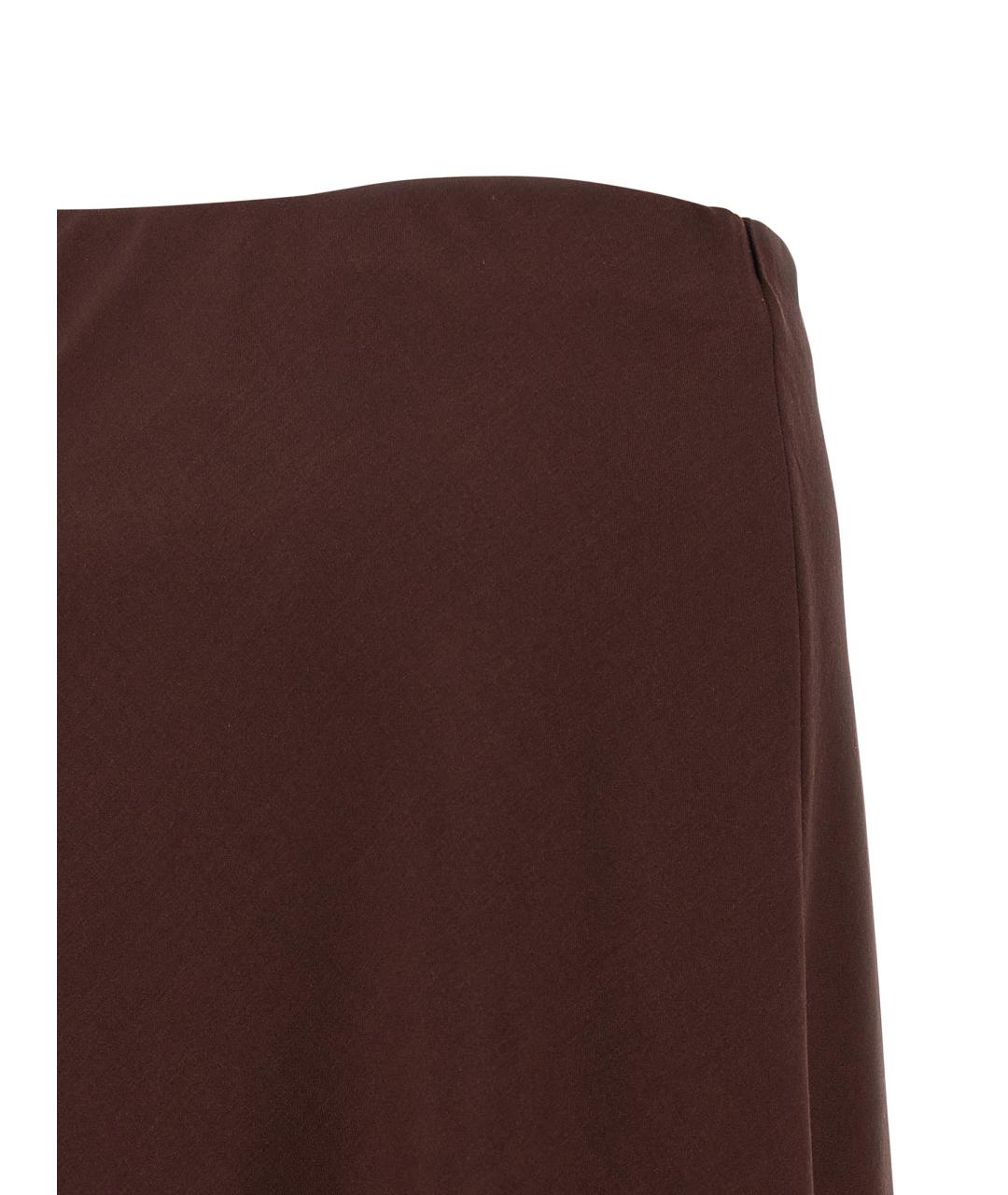 BRUNELLO CUCINELLI Бордовая шерстяная юбка миди, фото 4
