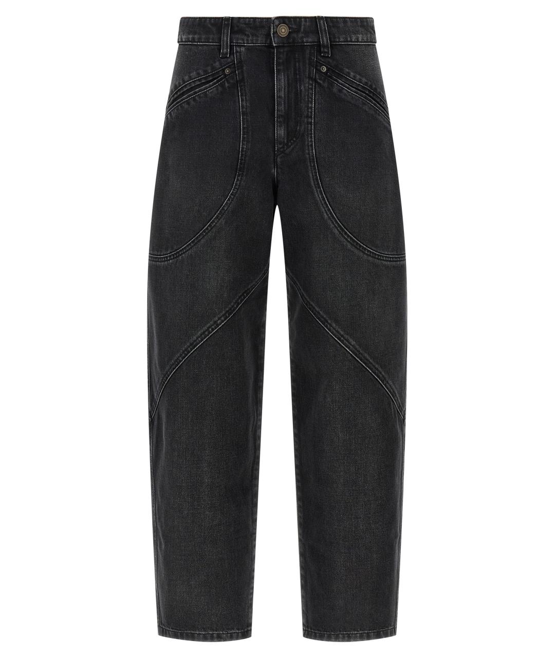 ISABEL MARANT Черные хлопковые прямые джинсы, фото 1
