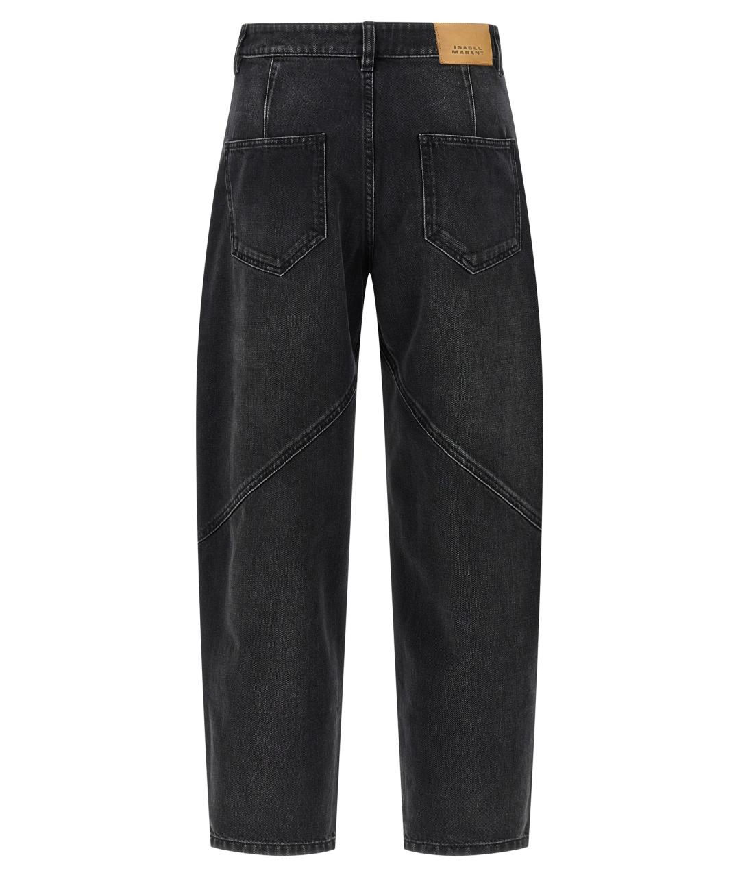 ISABEL MARANT Черные хлопковые прямые джинсы, фото 2