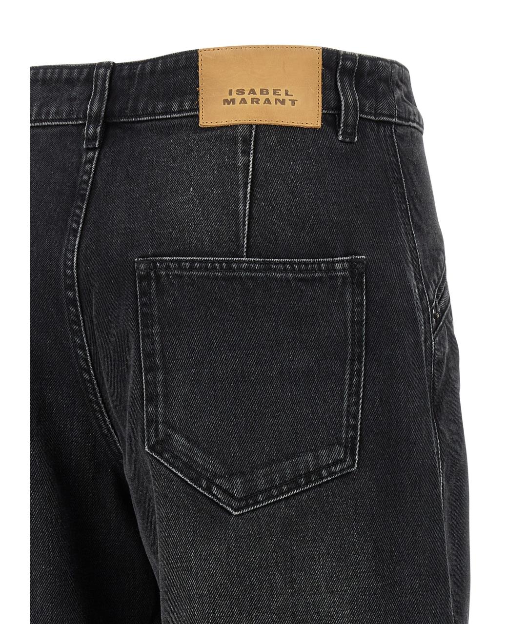 ISABEL MARANT Черные хлопковые прямые джинсы, фото 4