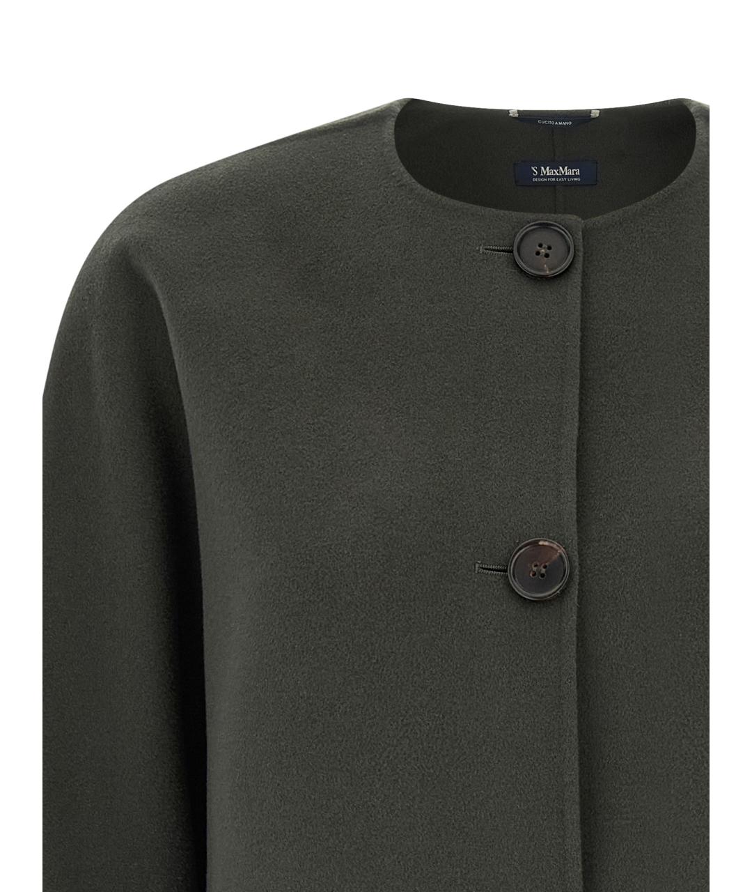'S MAX MARA Зеленая шерстяная куртка, фото 4