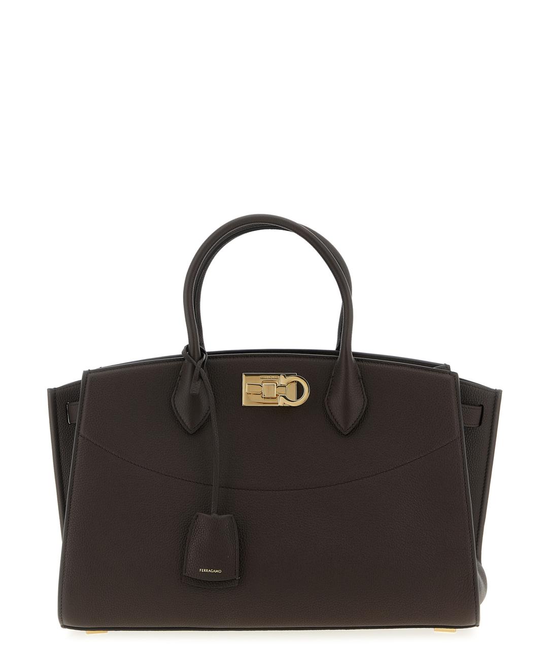 FERRAGAMO Коричневая кожаная сумка тоут, фото 1