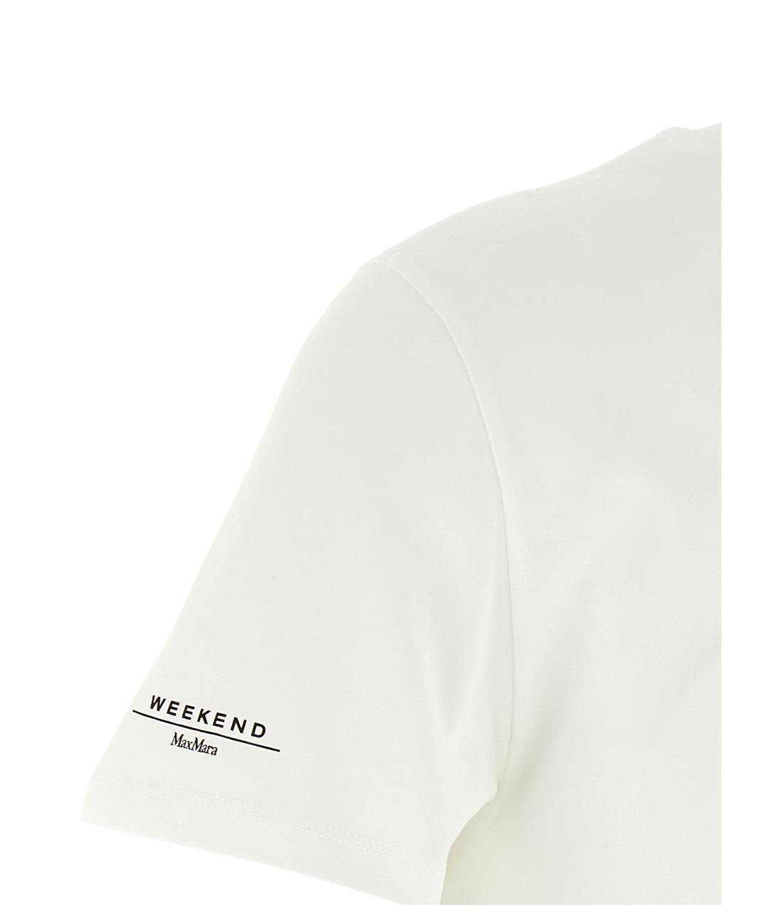WEEKEND MAX MARA Белая хлопковая футболка, фото 4