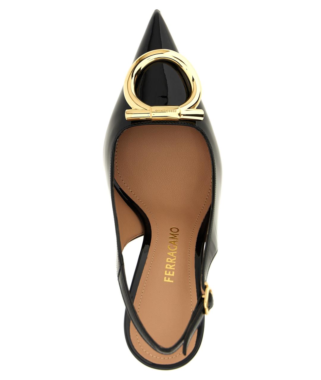FERRAGAMO Черные туфли из лакированной кожи, фото 4