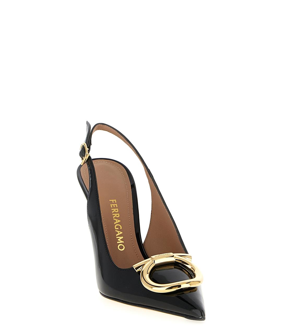 FERRAGAMO Черные туфли из лакированной кожи, фото 2