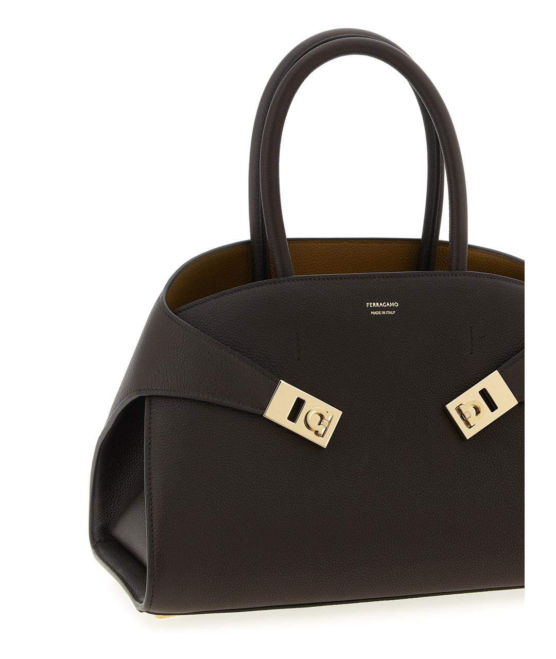 FERRAGAMO Коричневая кожаная сумка тоут, фото 3