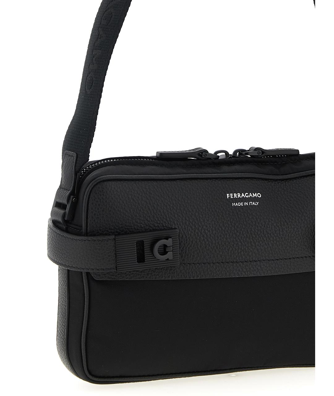 FERRAGAMO Черная сумка на плечо, фото 3