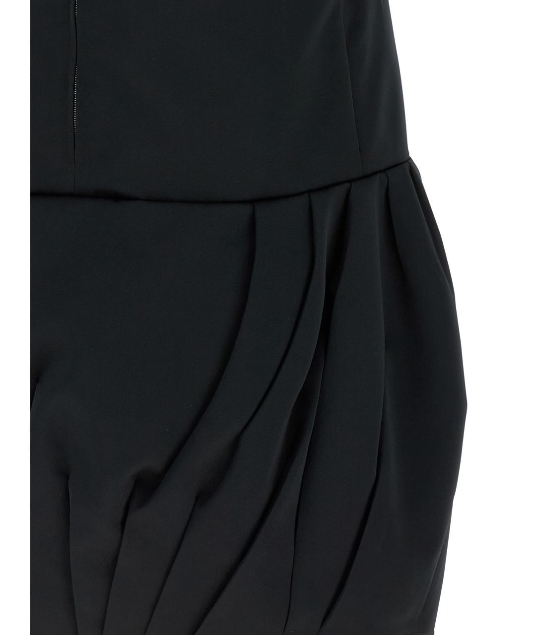 JIL SANDER Черное полиэстеровое коктейльное платье, фото 4