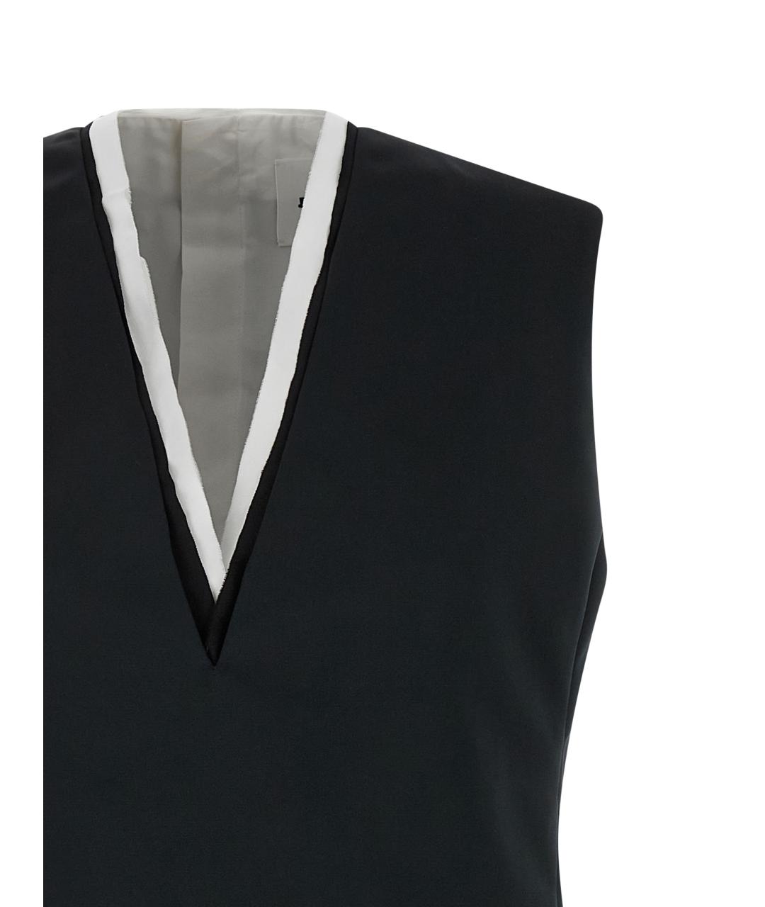 JIL SANDER Черное полиэстеровое коктейльное платье, фото 3