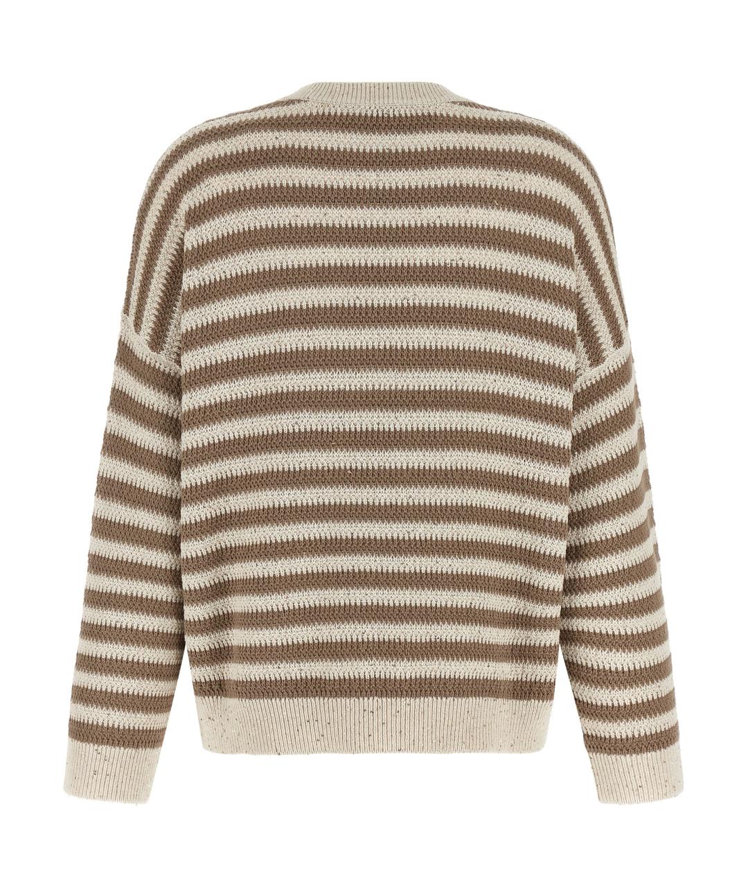 BRUNELLO CUCINELLI Бежевый хлопковый джемпер / свитер, фото 2