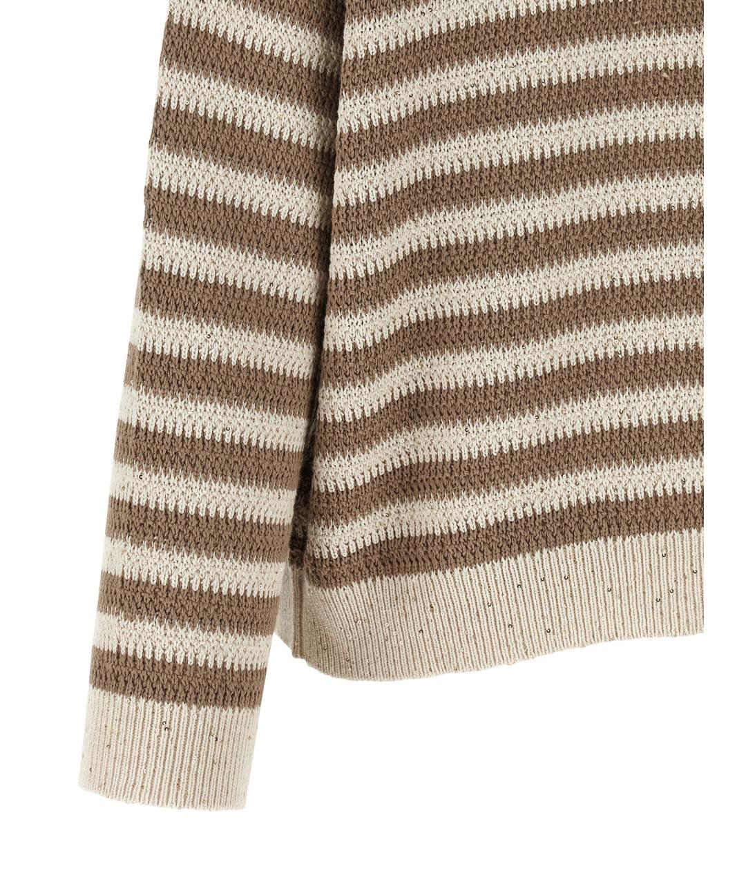 BRUNELLO CUCINELLI Бежевый хлопковый джемпер / свитер, фото 4