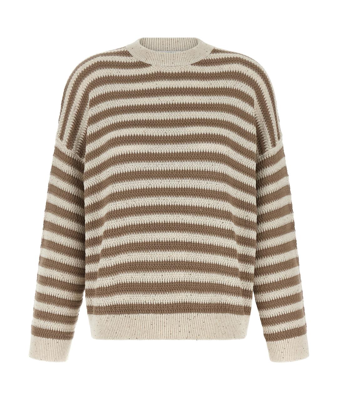 BRUNELLO CUCINELLI Бежевый хлопковый джемпер / свитер, фото 1