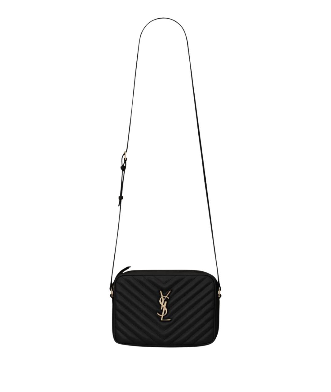 SAINT LAURENT Черная кожаная сумка через плечо, фото 1