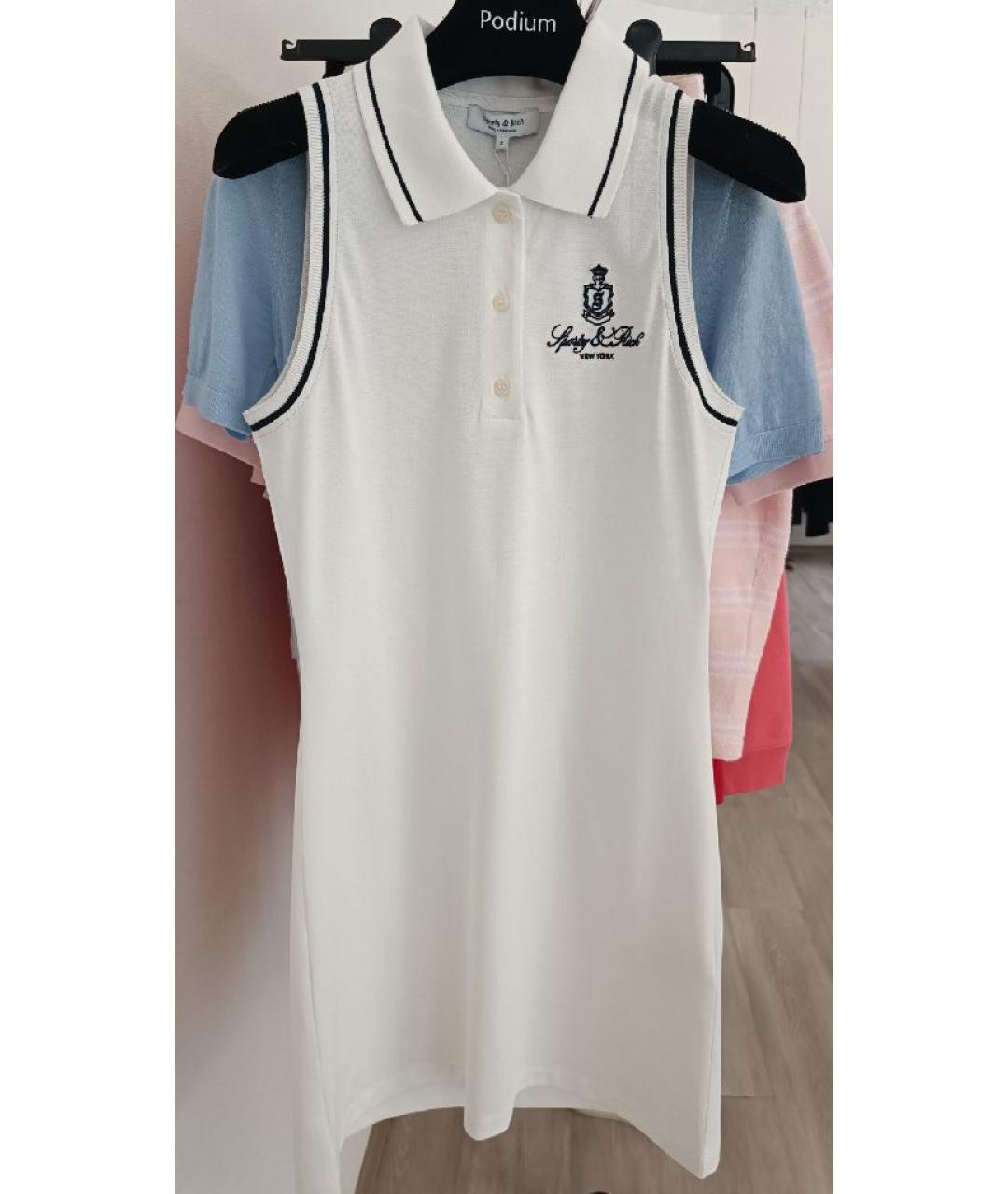 SPORTY AND RICH Белое хлопковое повседневное платье, фото 4