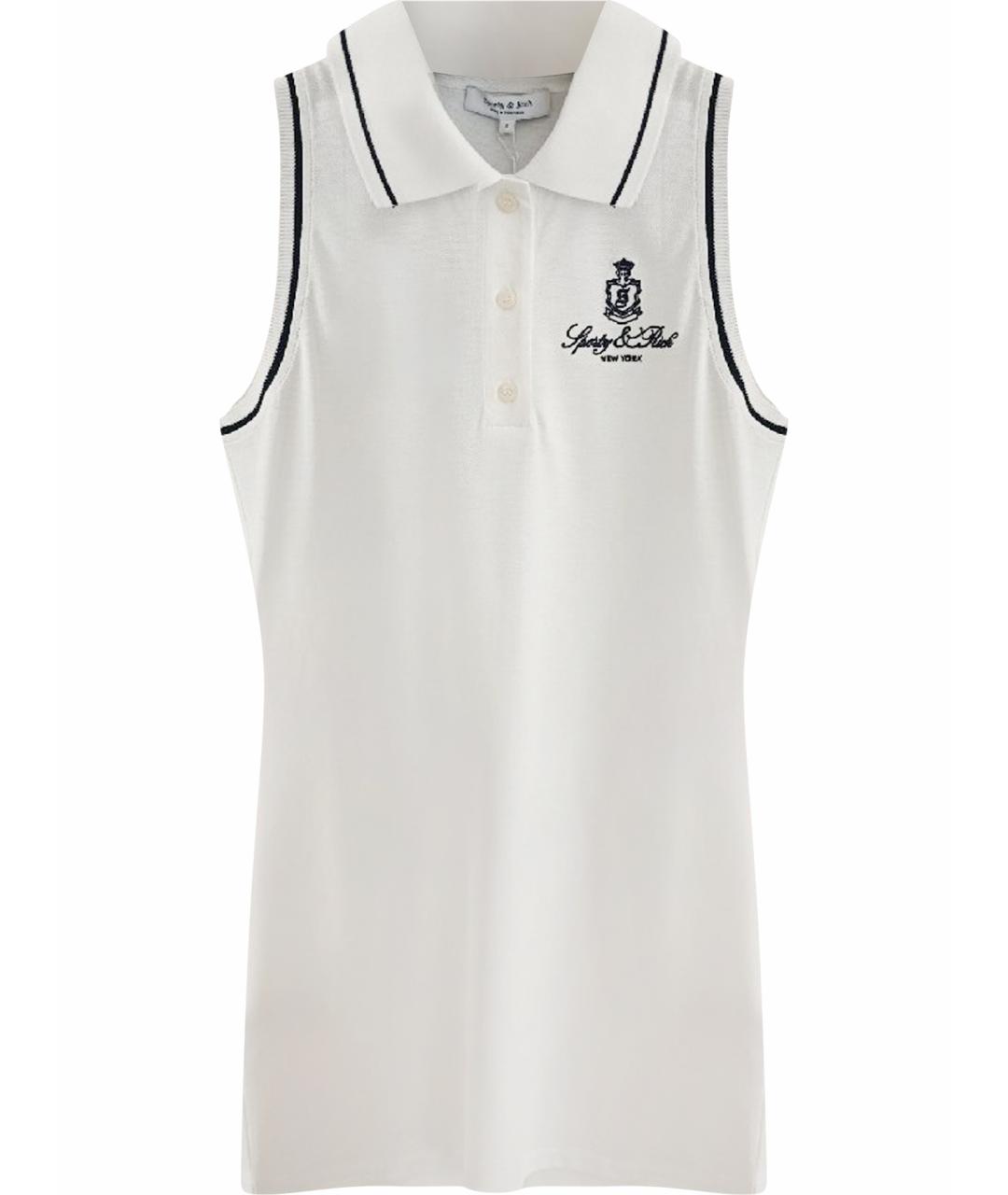 SPORTY AND RICH Белое хлопковое повседневное платье, фото 1