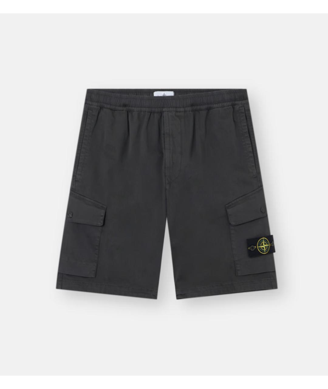 STONE ISLAND Серые хлопковые шорты, фото 6