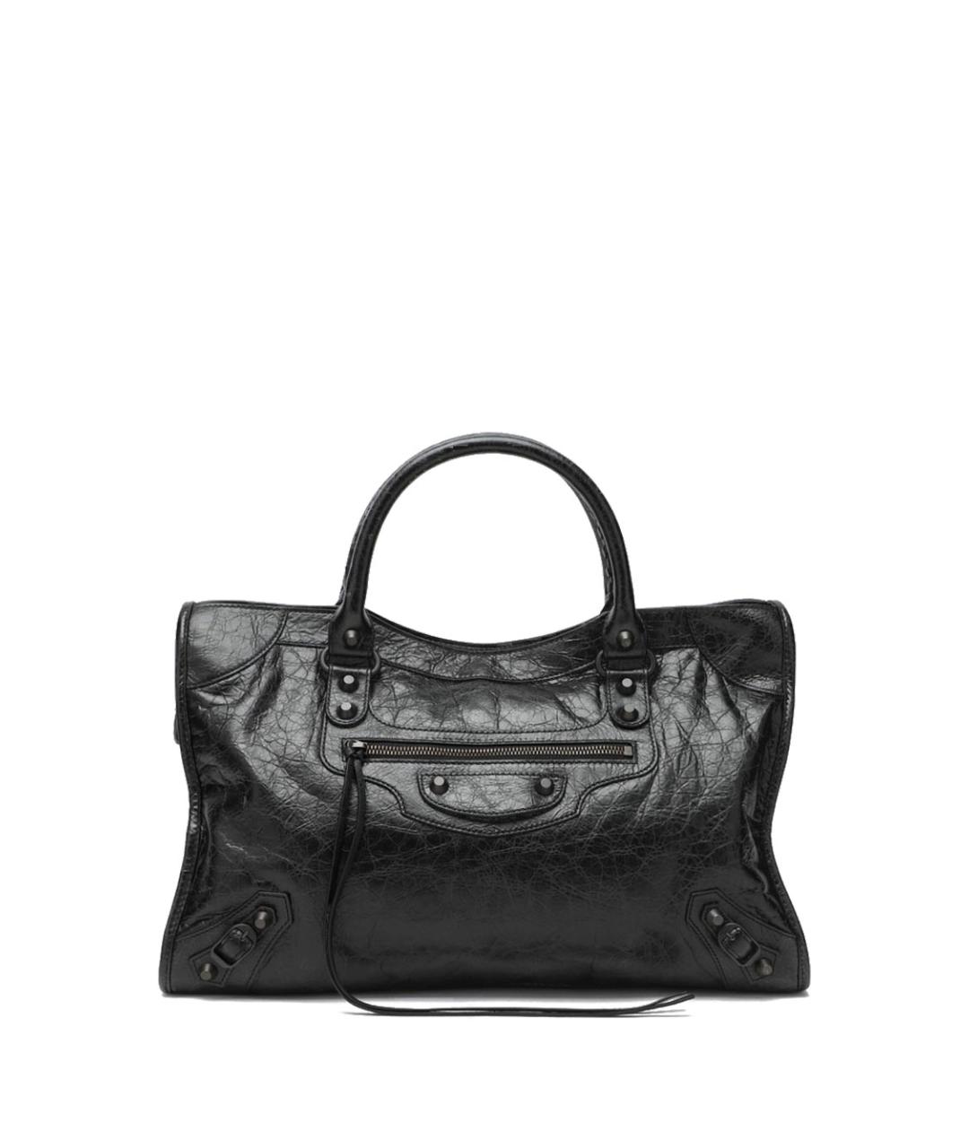 BALENCIAGA Черная кожаная сумка с короткими ручками, фото 1