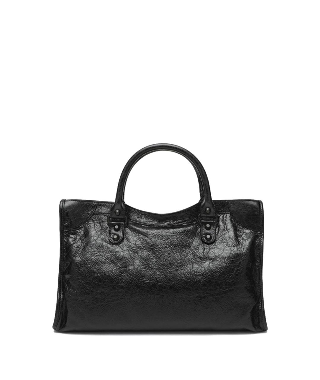 BALENCIAGA Черная кожаная сумка с короткими ручками, фото 2