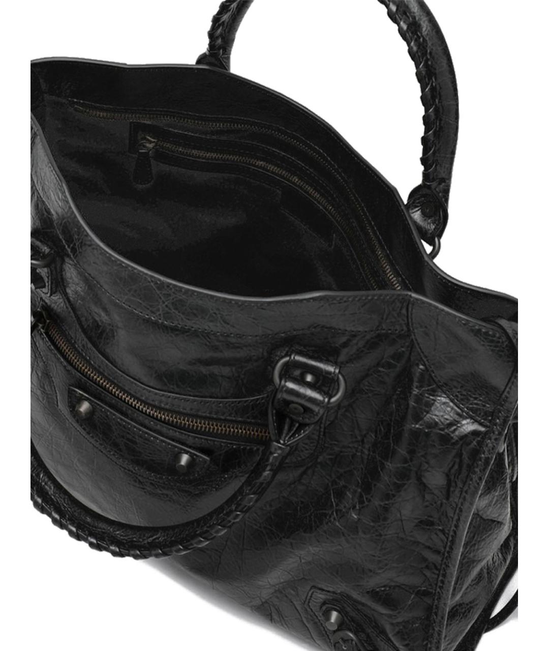 BALENCIAGA Черная кожаная сумка с короткими ручками, фото 3