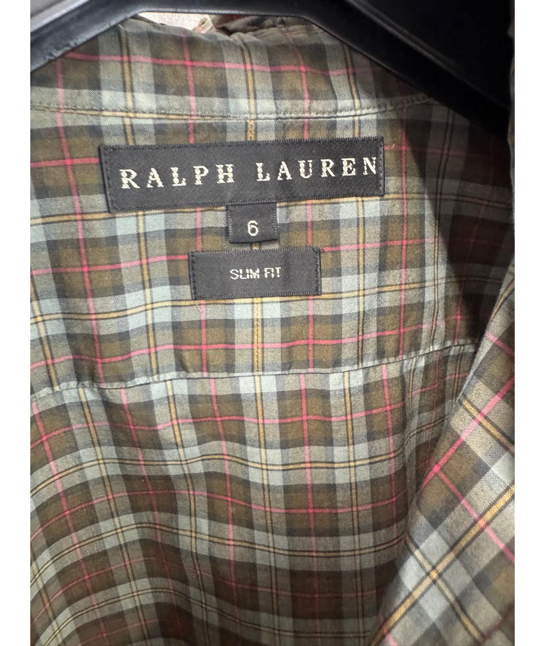 RALPH LAUREN Хаки хлопковая рубашка, фото 3