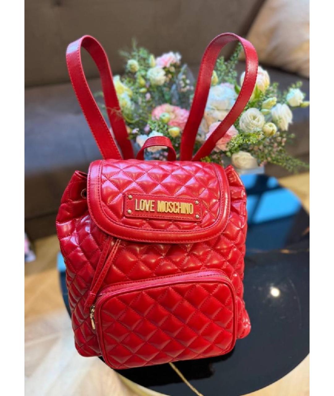 LOVE MOSCHINO Красный рюкзак, фото 2
