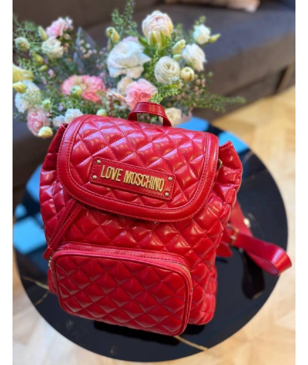 LOVE MOSCHINO Красный рюкзак, фото 6