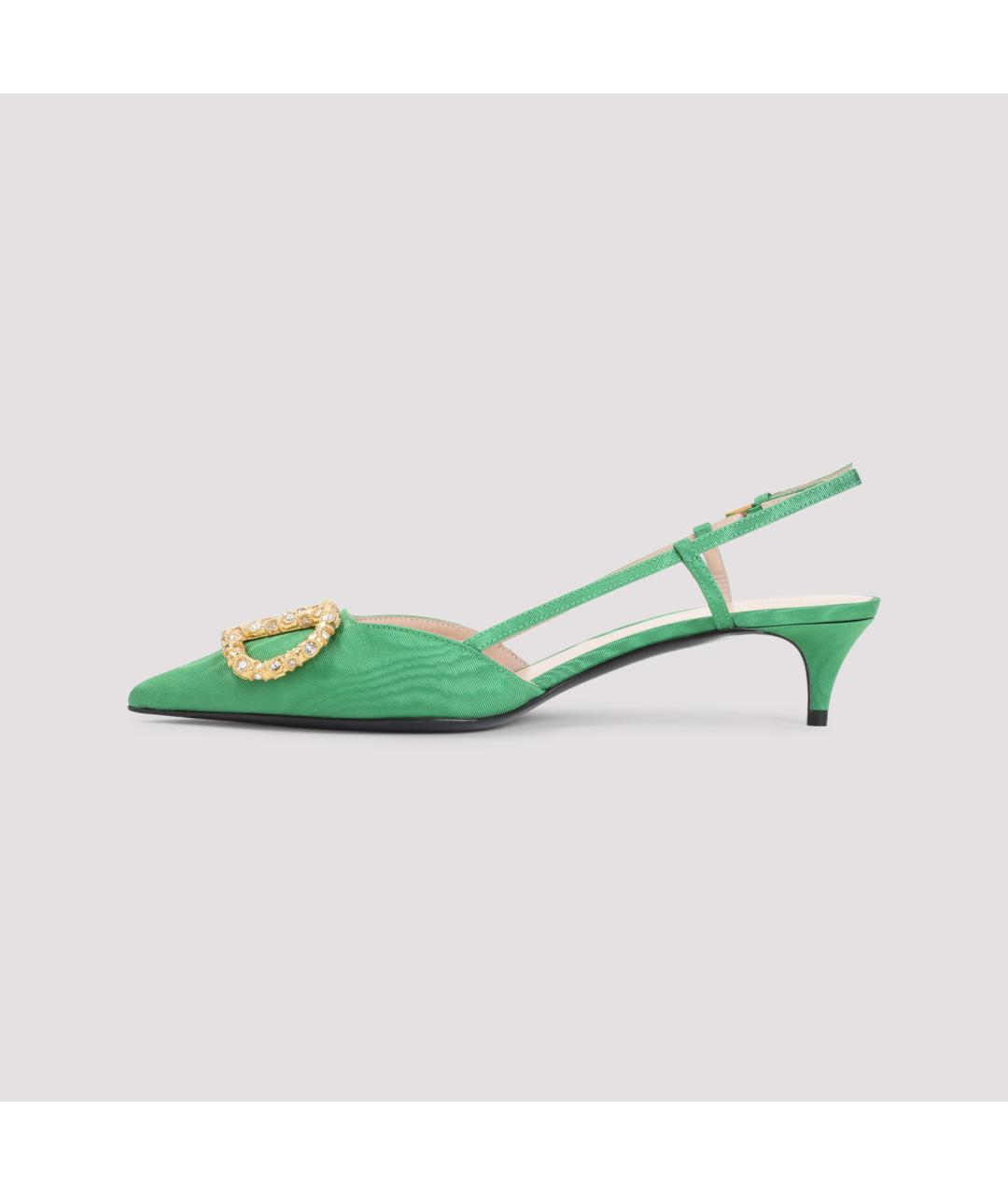 VALENTINO Зеленые текстильные туфли, фото 4
