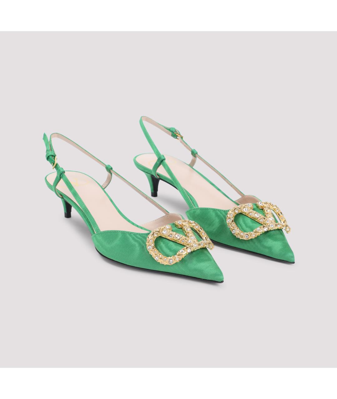 VALENTINO Зеленые текстильные туфли, фото 5