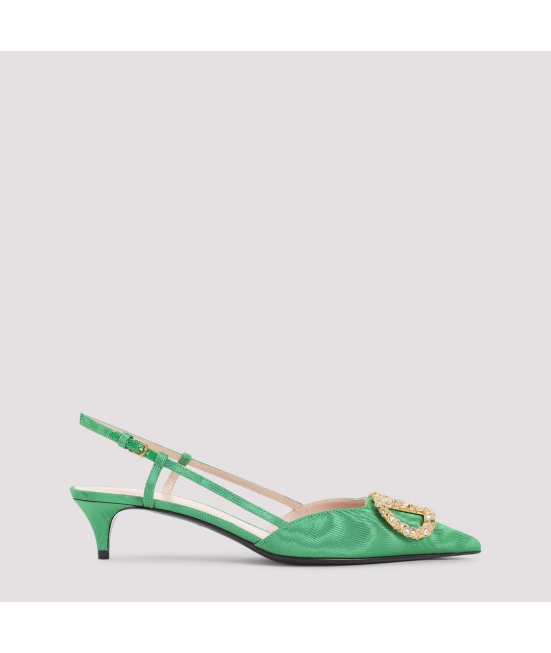 VALENTINO Зеленые текстильные туфли, фото 2