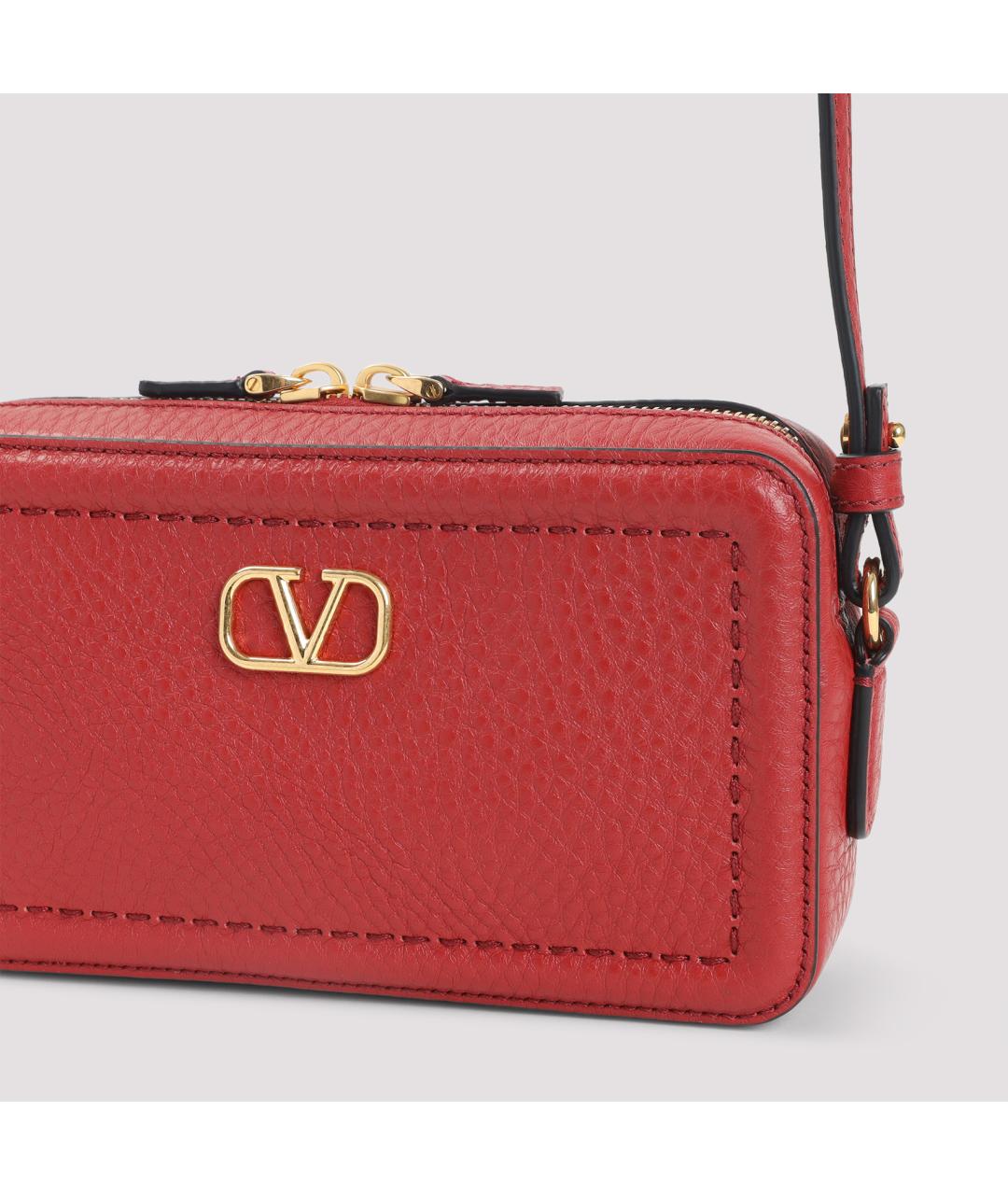 VALENTINO Красная кожаная сумка через плечо, фото 5