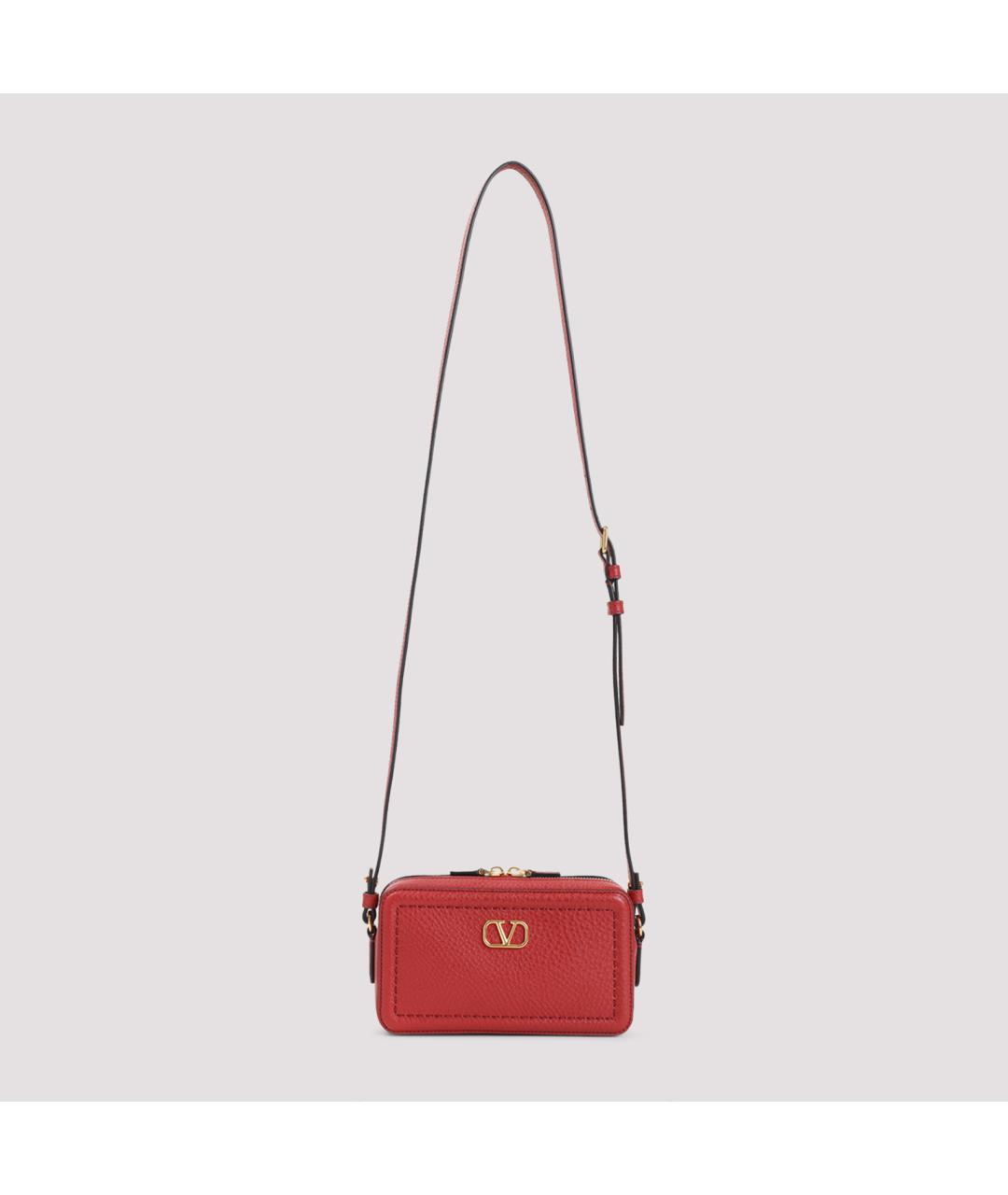 VALENTINO Красная кожаная сумка через плечо, фото 2