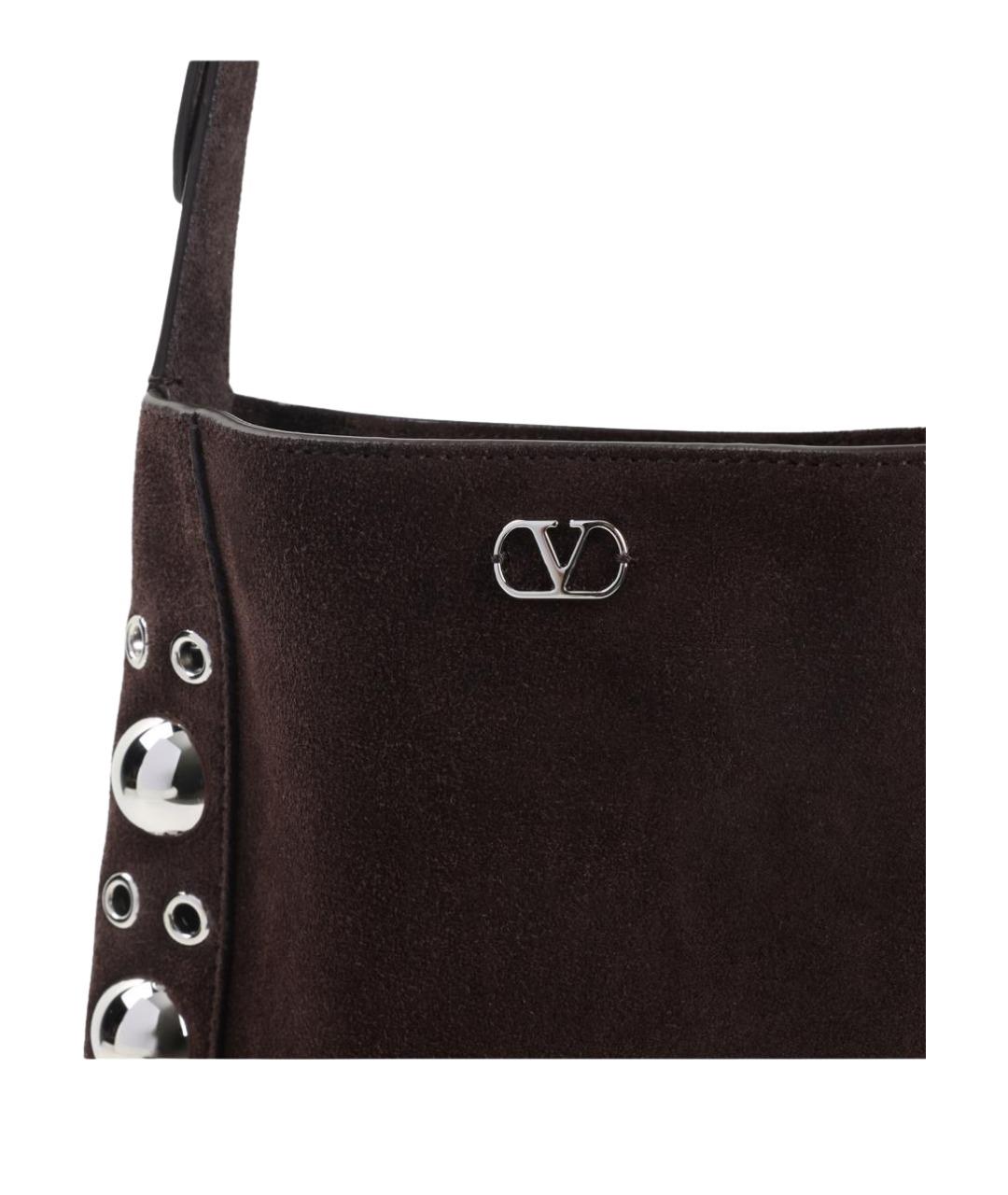VALENTINO Коричневая замшевая сумка через плечо, фото 3