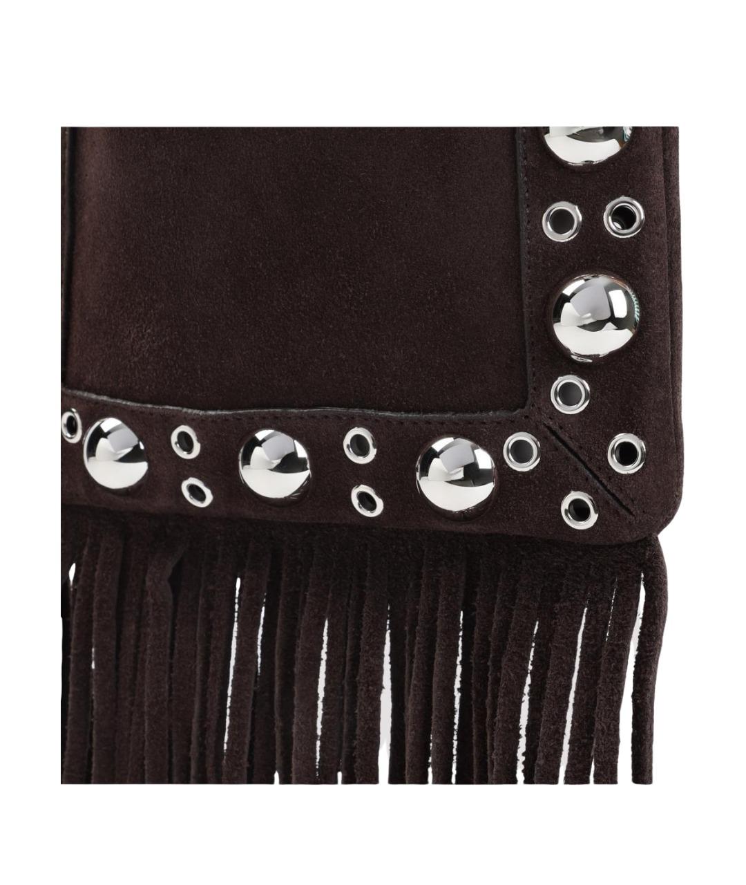 VALENTINO Коричневая замшевая сумка через плечо, фото 2