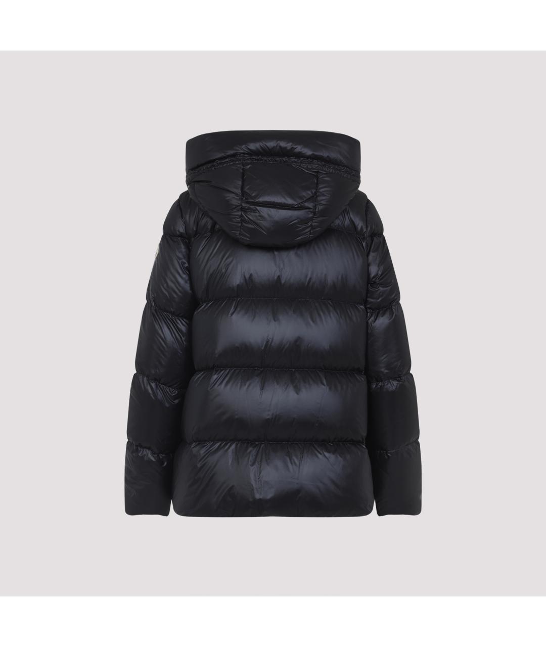 MONCLER Черный полиамидовый пуховик, фото 4