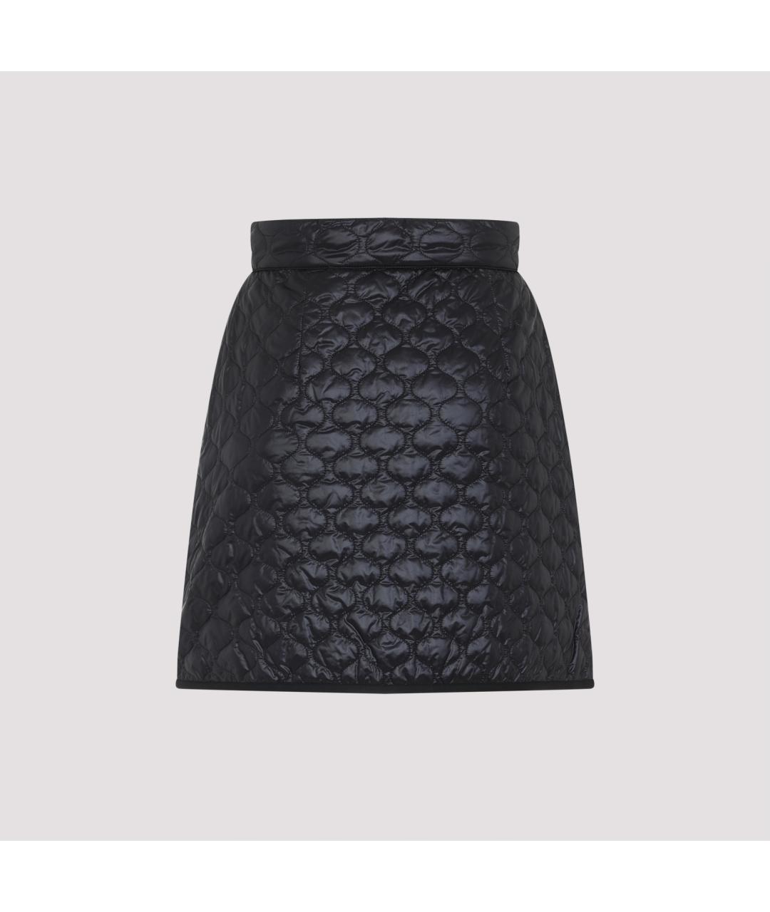MONCLER Черная полиамидовая юбка мини, фото 4