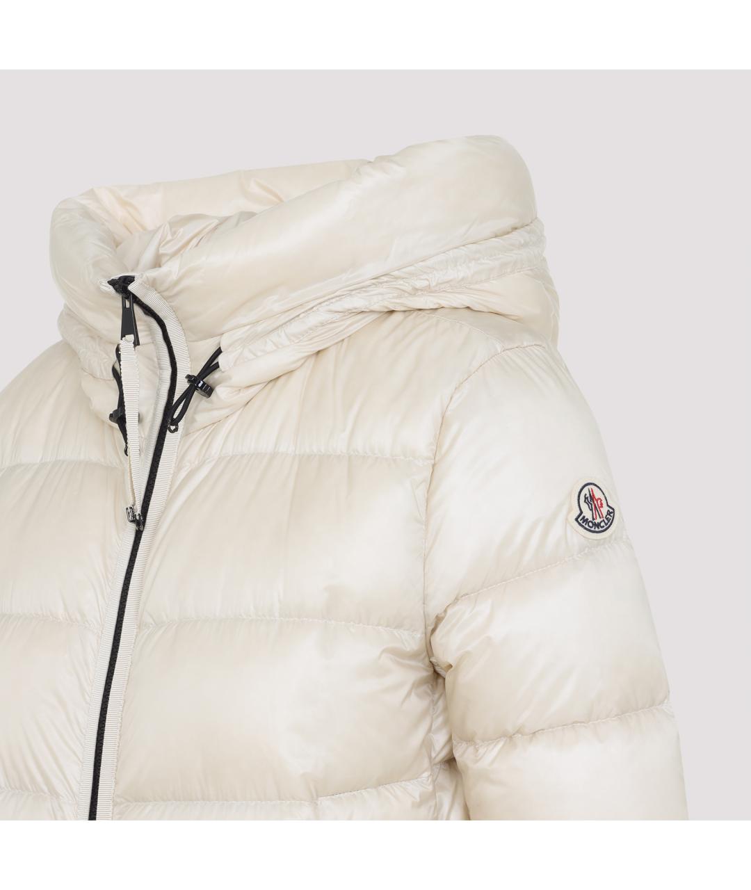 MONCLER Бежевый полиамидовый пуховик, фото 6