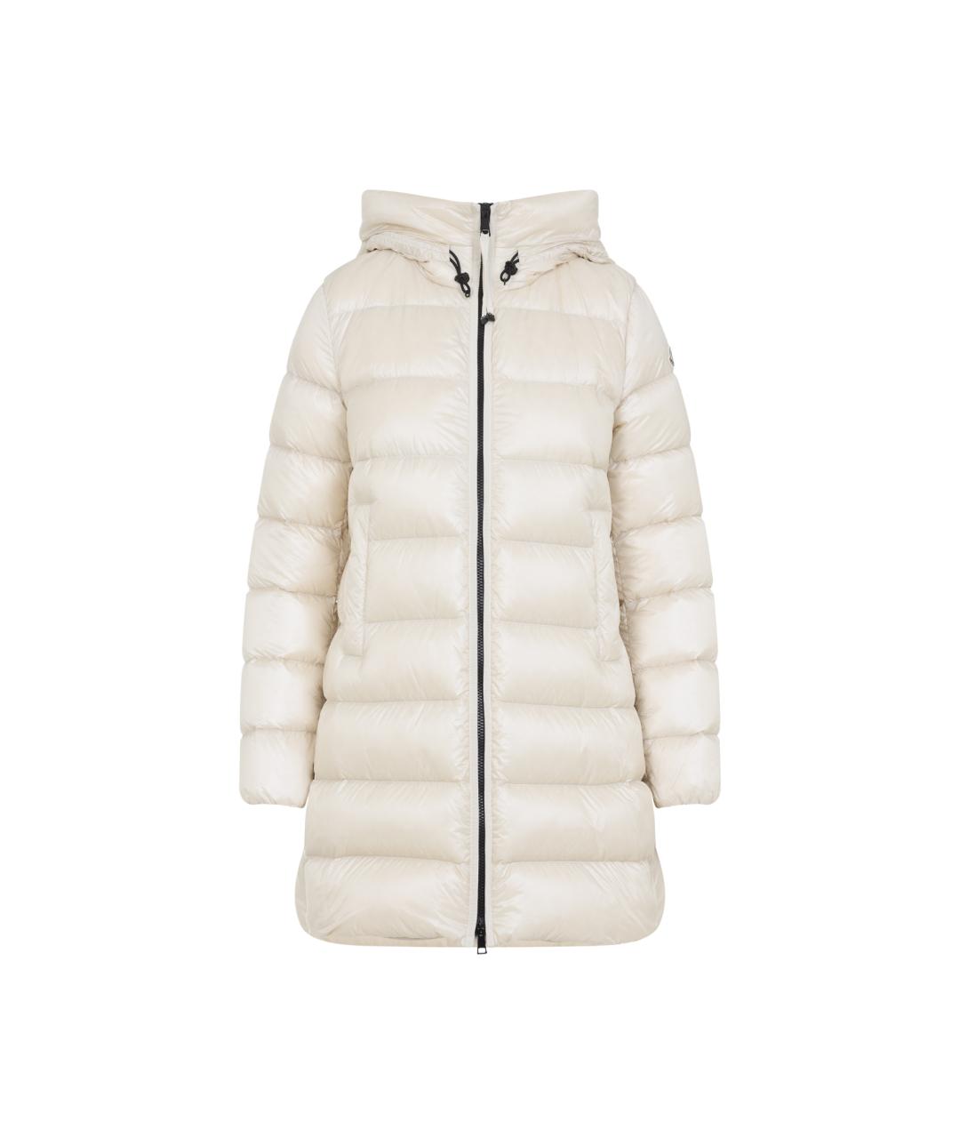 MONCLER Бежевый полиамидовый пуховик, фото 1